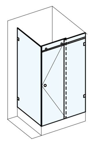 Угловая душевая перегородка с раздвижной дверью
