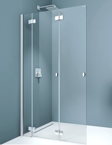 Душевая перегородка складная, две двери и добор