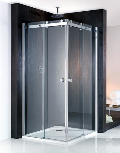 Угловая душевая перегородка с двумя раздвижными дверьми