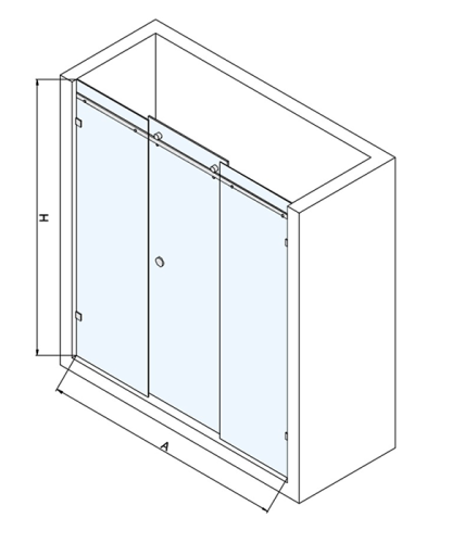 Душевая перегородка с раздвижной дверью и доборами