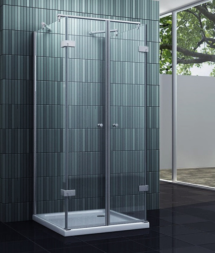 Душевая перегородка П-образная с двумя дверьми