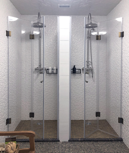 Душевая перегородка складная, две двери