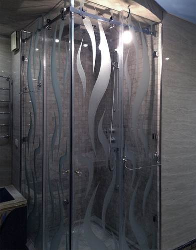 Угловая душевая перегородка с двумя раздвижными дверьми