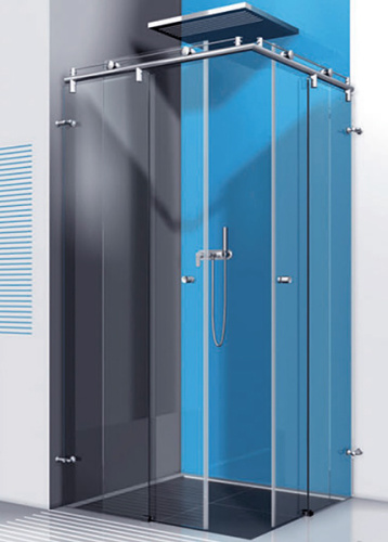 Угловая душевая перегородка с двумя раздвижными дверьми
