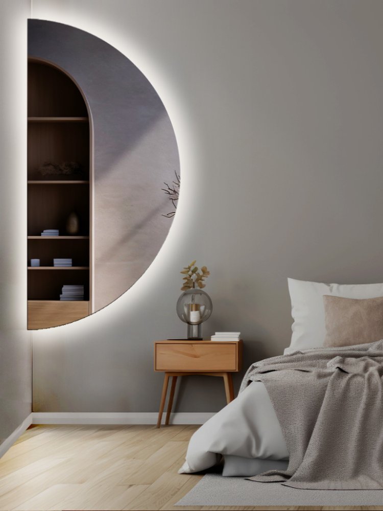 Зеркало полукруг с подсветкой