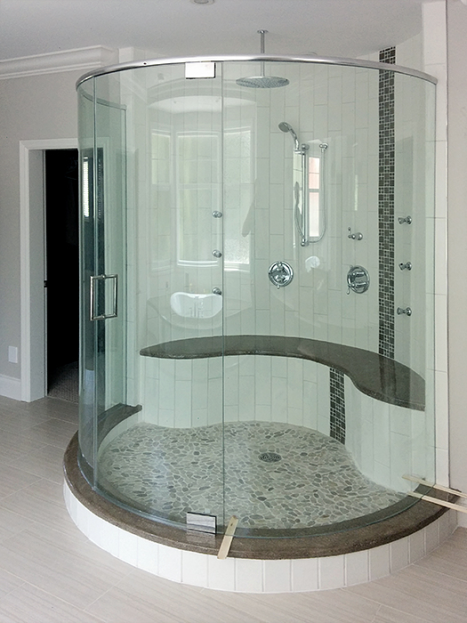 Радиусная душевая перегородка