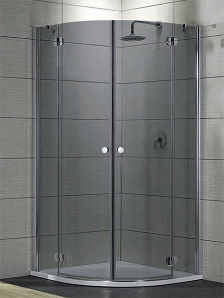 Радиусная душевая перегородка с двумя дверьми