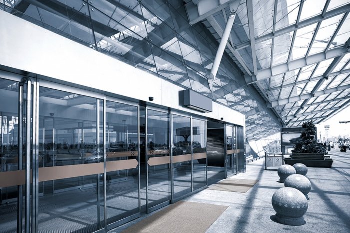 Перегородка рамная с раздвижной дверью