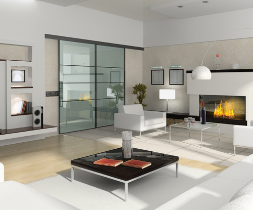 Дверь раздвижная с закрытым треком