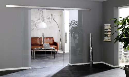 Двери раздвижные с закрытым треком