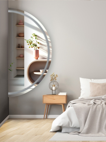 Зеркало полукруг с лицевой подсветкой