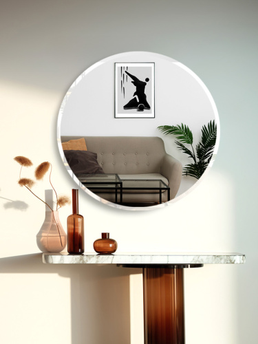 Зеркало круглое с фацетом c подложкой