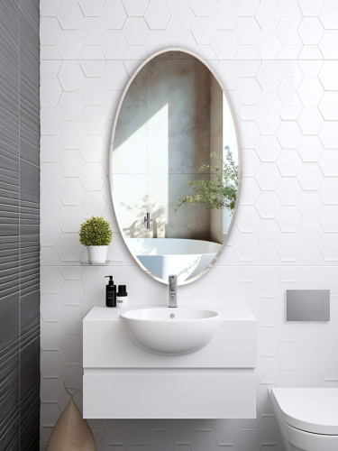 Зеркало овал с фацетом с подложкой